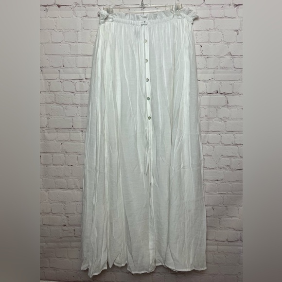 Lulus Simple Inspiration White Button-Front Maxi Skirt - Picture 2 of 13